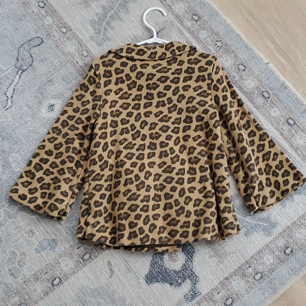Janie and Jack Girls Leopard Animal Print Button Coat Sz4T-5T